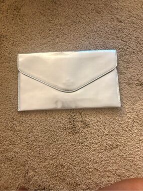 Forever 21 Metallic Silver Envelope Clutch